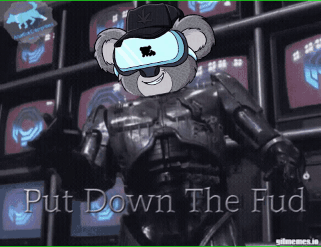a picture of a robot with the words put down the fud
