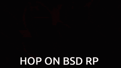 a couple of people kissing with the words hop on bsd rp above them