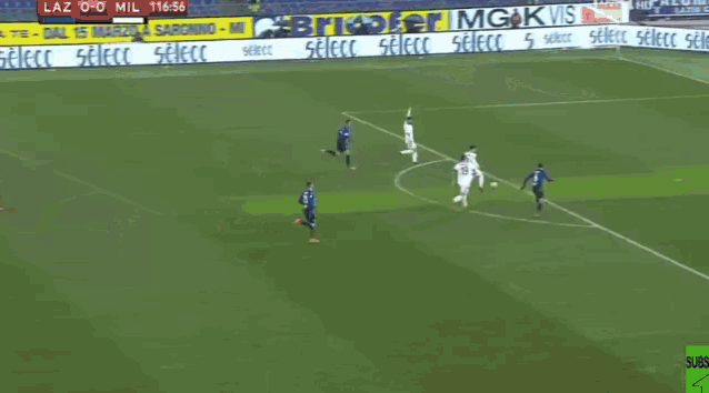 a soccer game is being played and the score is 1-0