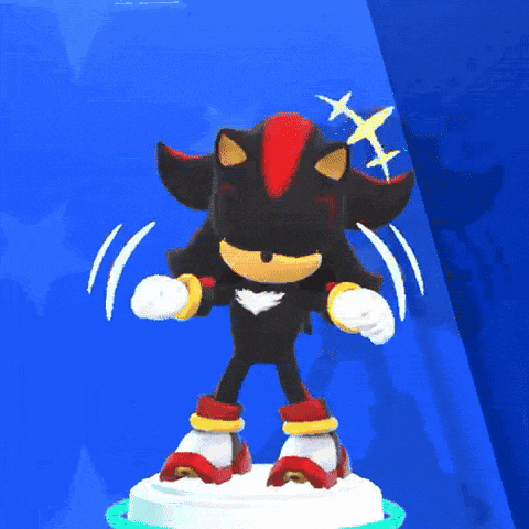 shadow the hedgehog from sonic the hedgehog is dancing on a blue background