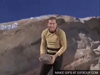 Incredibly Useless Rock - Star Trek GIF - Star Trek Captain Kirk James T Kirk GIFs
