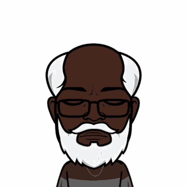 a cartoon of an old man with glasses and a beard