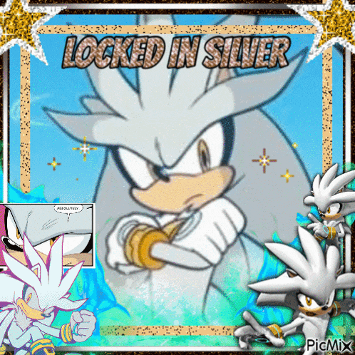 a picture of a cartoon character with the words locked in silver
