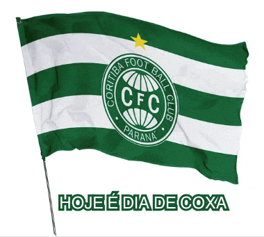 a green and white striped flag with the logo for coritiba foot ball club