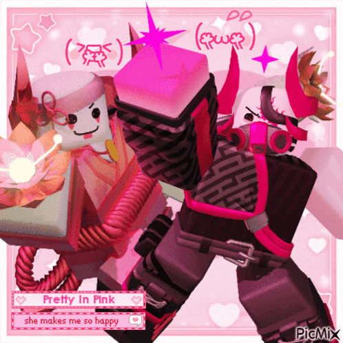 a picture of a cartoon character with the words pretty in pink