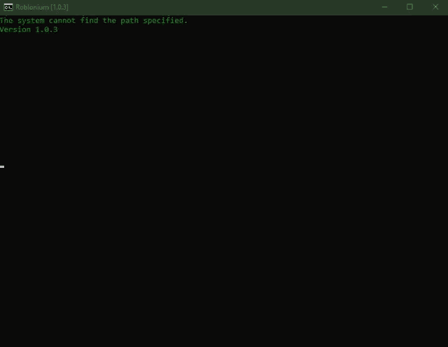 a black screen with a message that says `` the system cannot find the path specified '' .