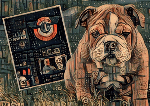 a drawing of a dog and a drawing of a man