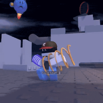 a video game character says you 're small in the corner