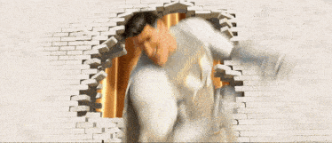 a cartoon character is standing in front of a white wall with gold stars