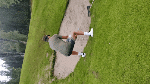 a blurry picture of a person playing golf