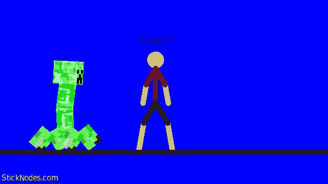 a cartoon of a man standing next to a creeper with the words aww man at the bottom