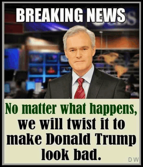 a man in a suit and tie is standing in front of a breaking news sign