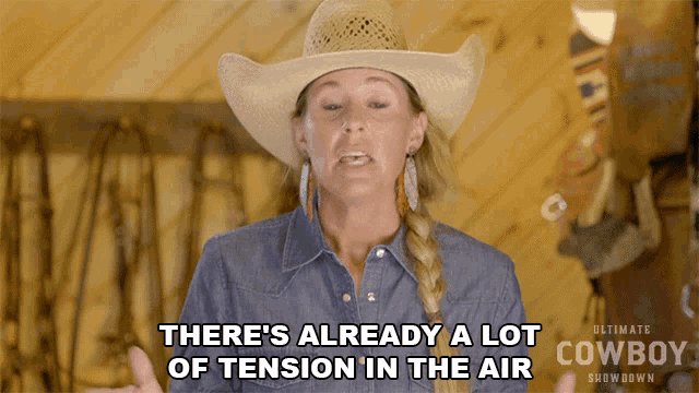 Theres Already A Lot Of Tension In The Air Ultimate Cowboy Showdown GIF - Theres Already A Lot Of Tension In The Air Ultimate Cowboy Showdown Tension Between Us GIFs