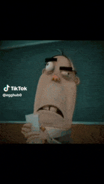 a cartoon man is holding a piece of paper in front of a chalkboard .