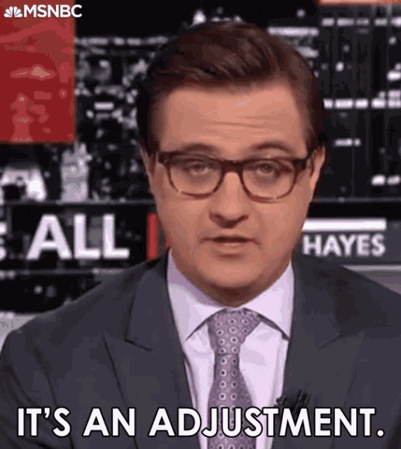 a man in a suit and tie says it 's an adjustment