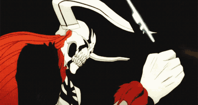 a cartoon drawing of a skeleton with horns and a scarf