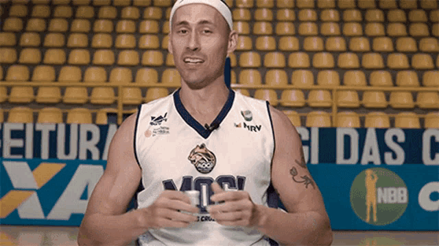 a man wearing a basketball jersey that says vtc