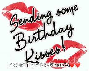 a birthday card that says sending some birthday kisses