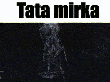 a picture of a skeleton with the words tata mirka written above it