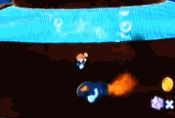 a cartoon character is swimming in a pool with bubbles coming out of it .