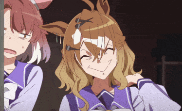 a cartoon of a girl making a funny face and another girl making an angry face