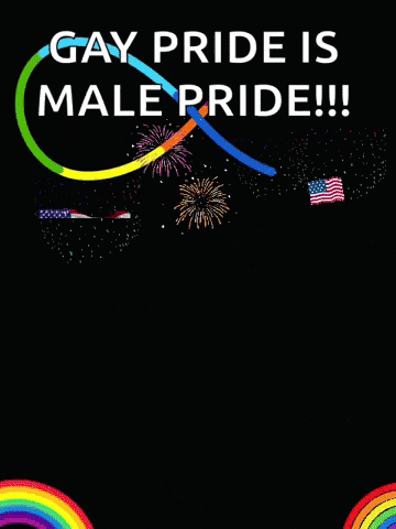 a black poster that says gay pride is male pride