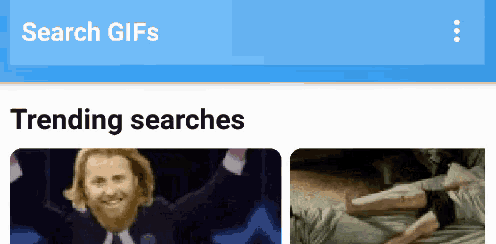a screen shot of a search for gifs on a website