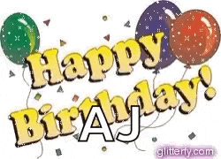 a happy birthday card with balloons and confetti