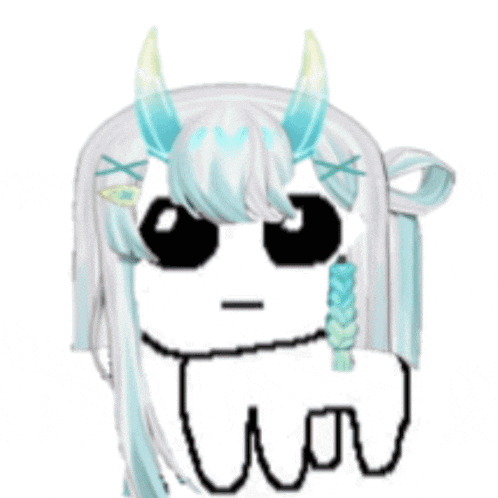 a drawing of a girl with horns and a face that says ' i love you ' on it