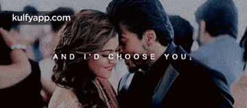 a man and a woman are dancing in a crowd and the words and i 'd choose you are on the bottom