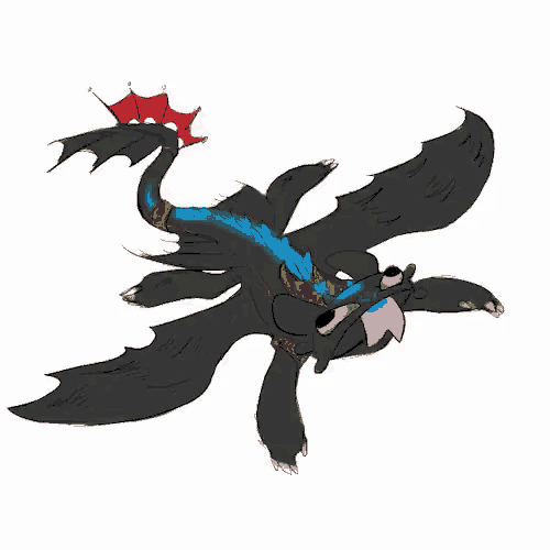 a drawing of toothless from how to train your dragon laying down