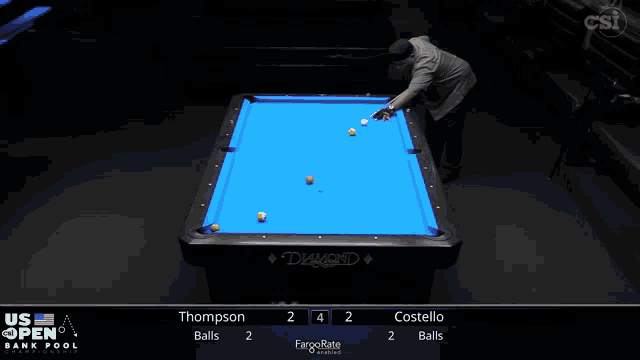 a pool table with a blue cloth that says diamond