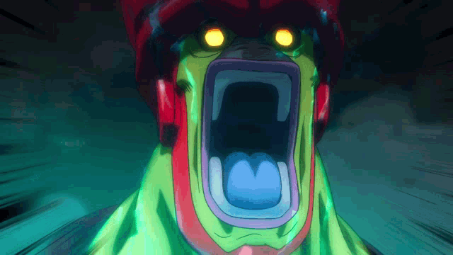 a cartoon drawing of a monster with its mouth wide open