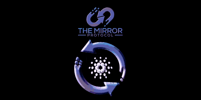 a logo for the mirror protocol with a purple and blue arrow
