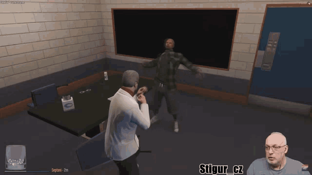 a man is playing a video game with the name stigur_cz on the bottom