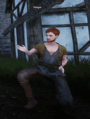 a man in a video game with the name villager written above him