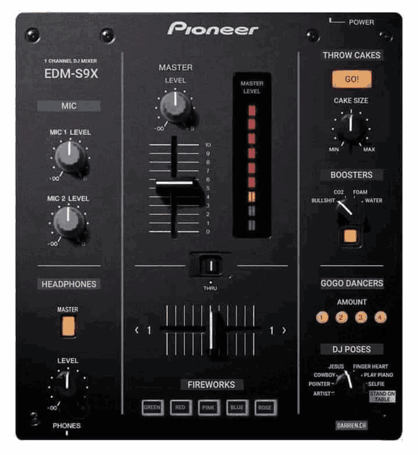 pioneer edm-59x is a dj mixer that includes headphones