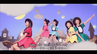 a group of girls are singing sally sally the little witch sally in a video