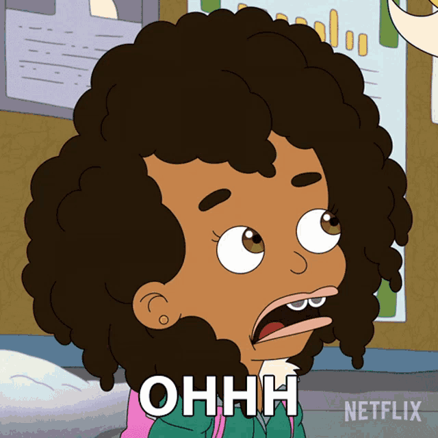 a cartoon of a girl with the word ohhh written on her face