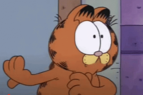 Garfield Turn Around GIF - Garfield Turn Around Scared GIFs