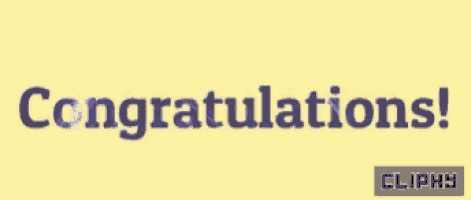 a yellow background with the words congratulations written on it