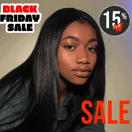 a black friday sale advertisement with a woman 's face