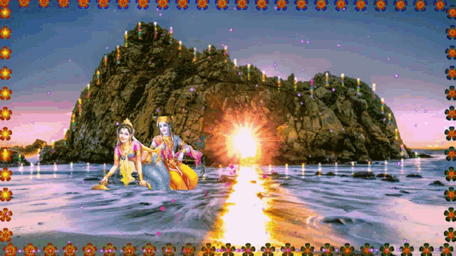 Jai Sh Krishna Lights GIF - Jai Sh Krishna Lights Flowers GIFs