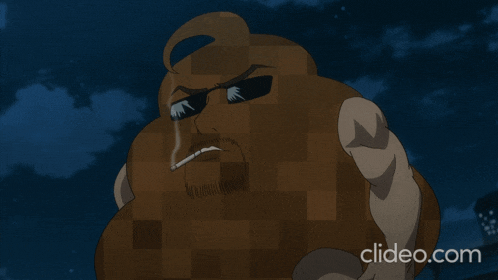 a cartoon character smoking a cigarette with clideo.com at the bottom of the screen