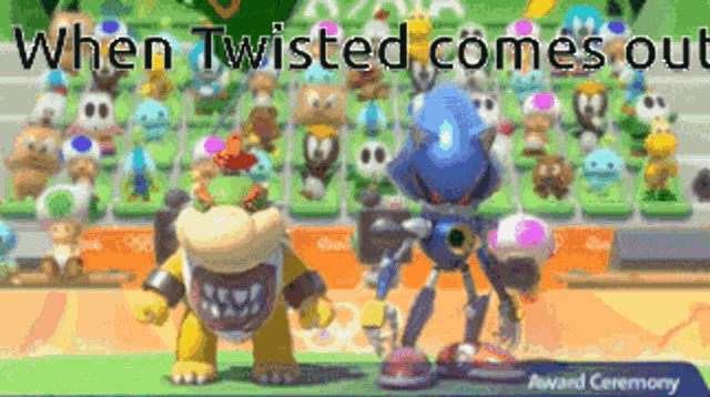 a video game with a bunch of cartoon characters and the words when twisted comes out on the bottom