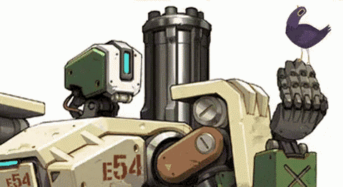 a cartoon drawing of a robot with the number e54 on it .