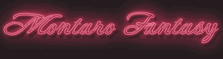 a neon sign that says montaro fantasy on a dark background