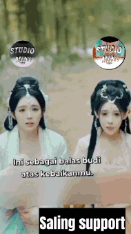 a couple of women standing next to each other with a caption that says saling support .