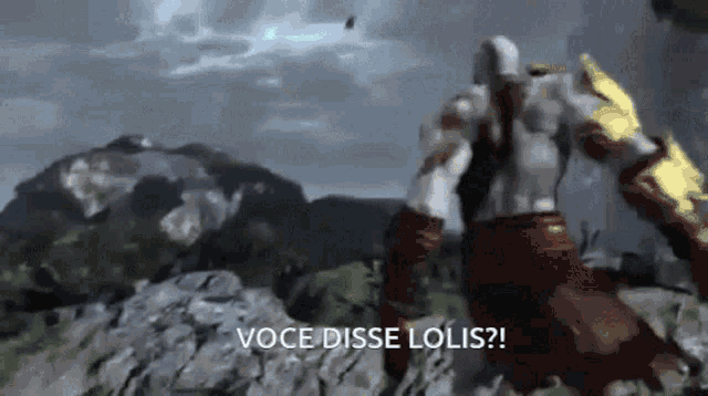 a video game character with the words voce disse lolis written below him