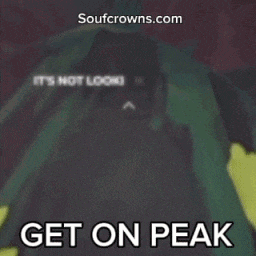 a blurred image with the words get on peak